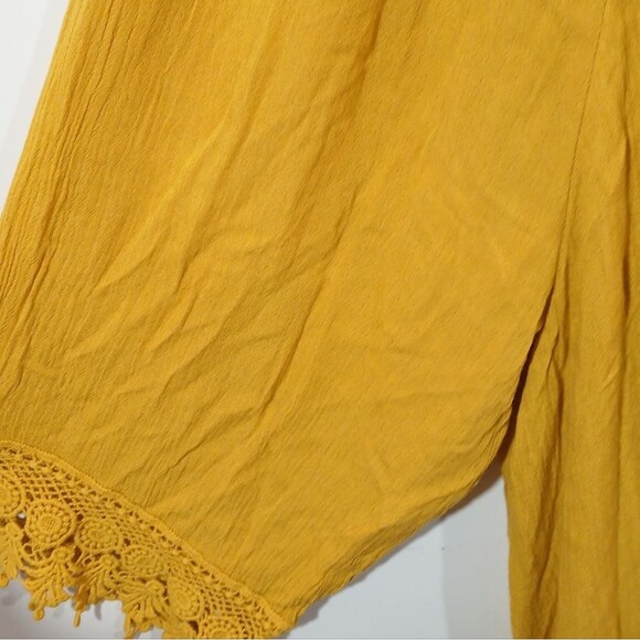 Mustard Yellow Embroidered Lined Dress - Picture 7 of 9